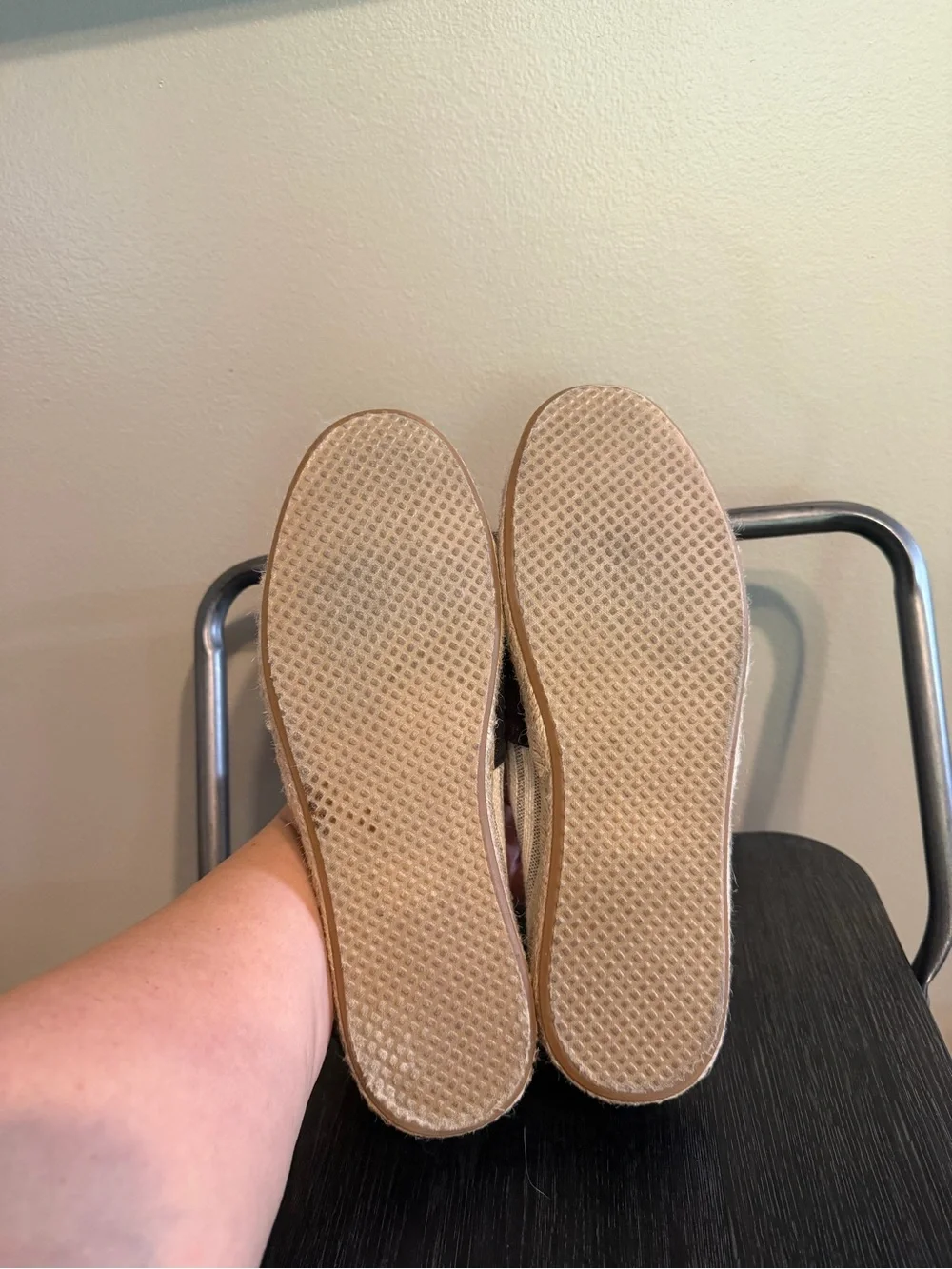 TOMS Alpargata Black Canvas Espadrille Slip-On Flats Women's Size 9